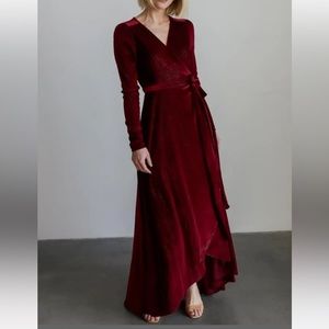Baltic Born Serena Shimmer Velvet Wrap Dress